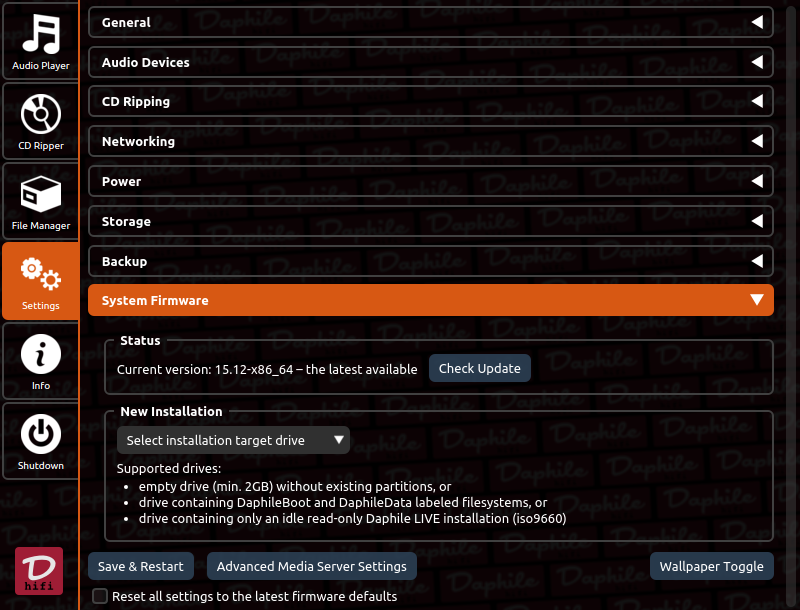 System firmware settings